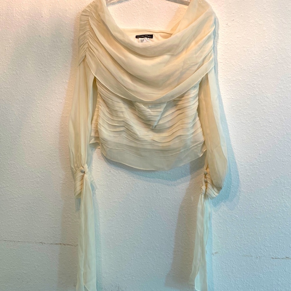 Lille Rubin Beautiful, Unique White Dress Blouse